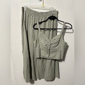 Gentle Fawn Veronica Eyelet Tank & Madrid Eyelit Midi Skirt - aloe